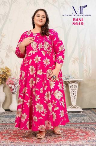 Moksh international plus size joy vol-1 rayon designer kurti manufacturer