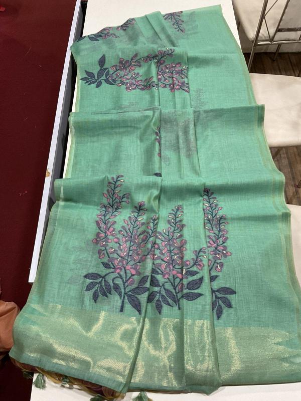 Muga cotton tree 3 Premium soft silk unique floral saree wholesalers in surat