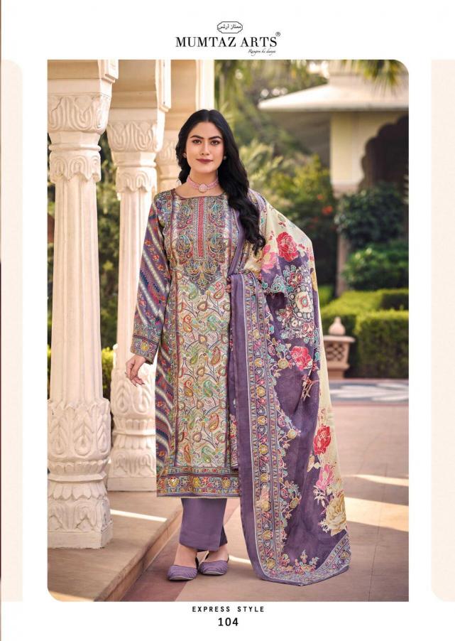 Mumtaz arts moksha jam satin digital print wholesale cotton dress material in ahmedabad