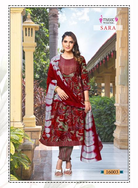 Mystic9 sara vol 9 nayra cut top bottom dupatta kurti manufacturer