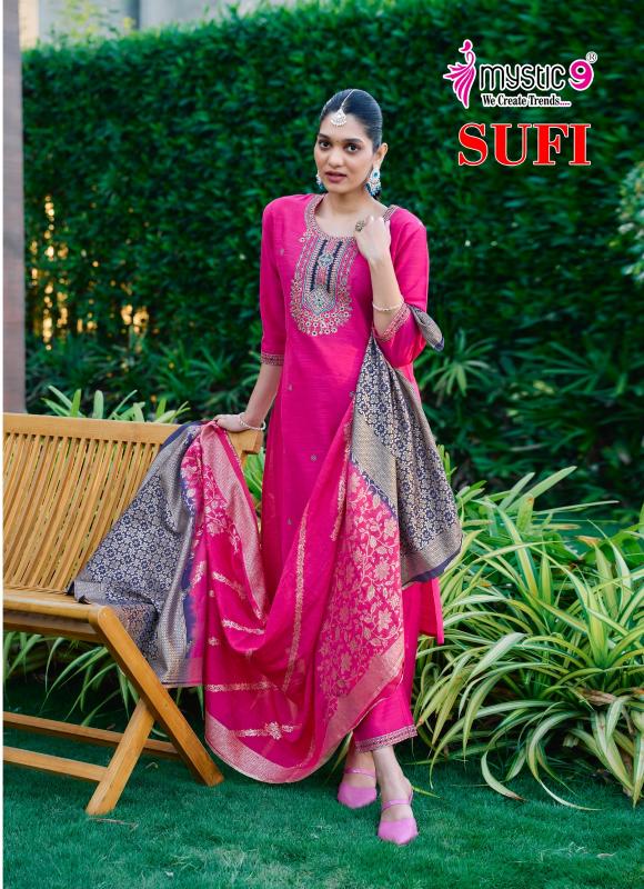 Mystic9 sufi 1 banglore silk top bottom dupatta kurti manufacturers in india