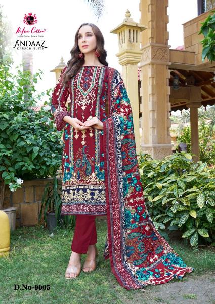 Nafisa andaaz vol-9 karachi cotton printed wholesale dress material online