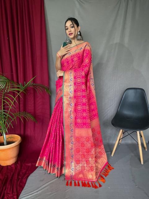 Nagma-vol-3 pure patola fusion silk surat saree with contrast blouse wholesale market 