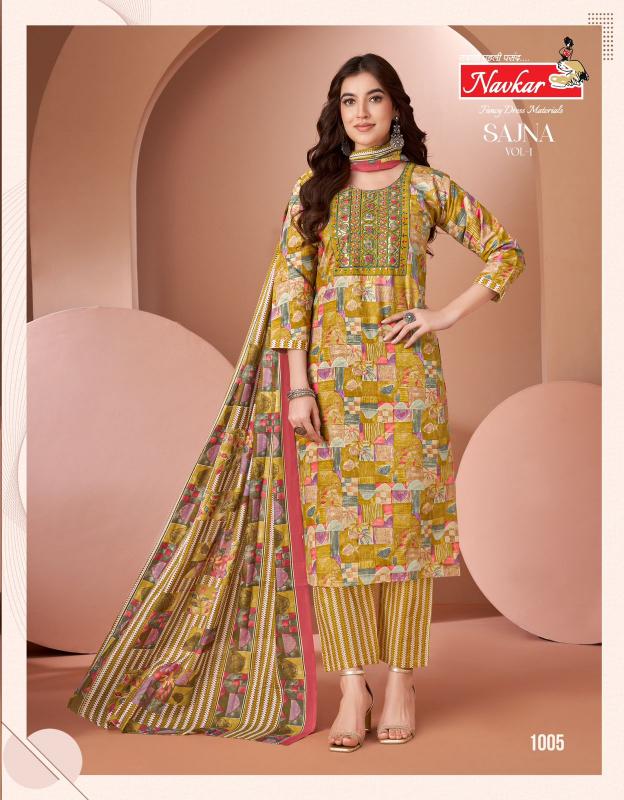 Navkar sajna vol 1cotton camric print top bottom dupatta kurtis manufacturer