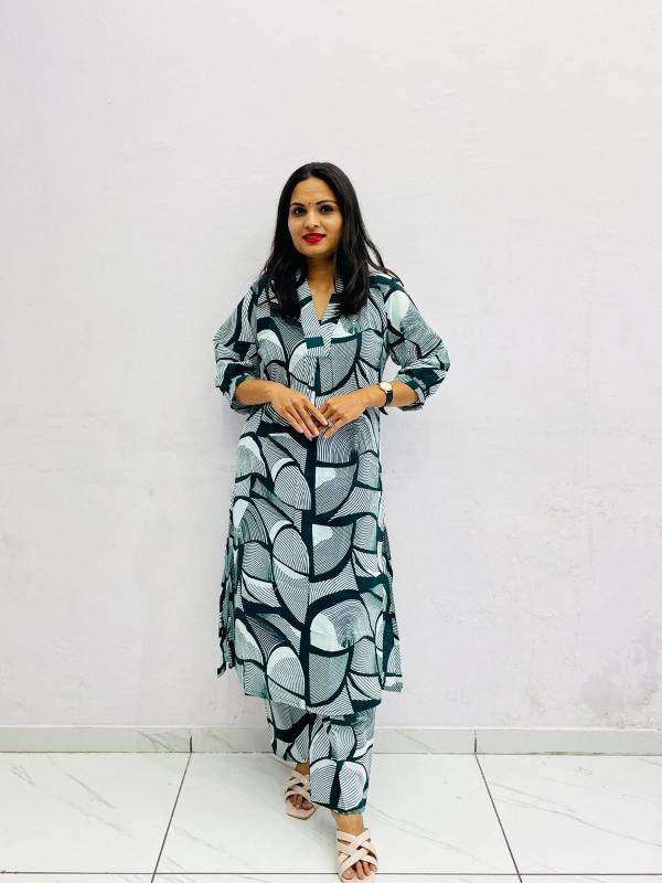 New printed top bottom premium kurti brands