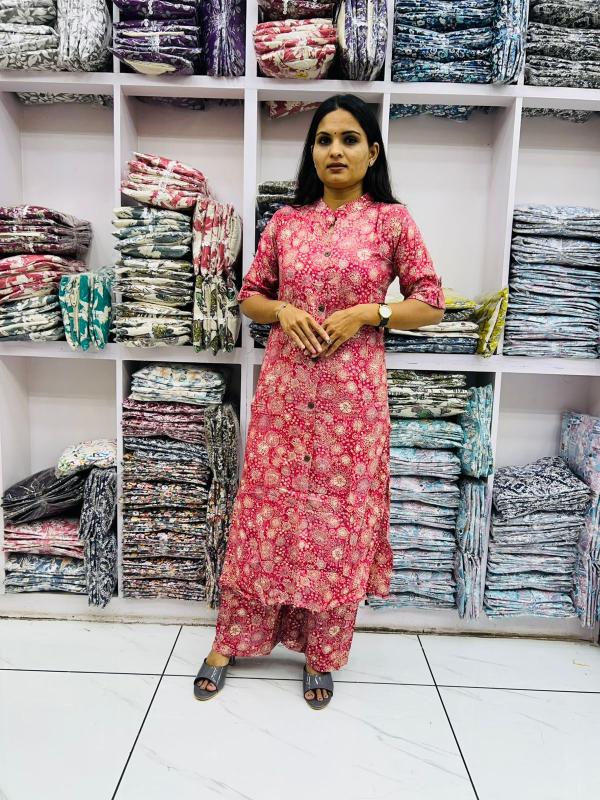 New rayon kurti with pant kurti manufacturers