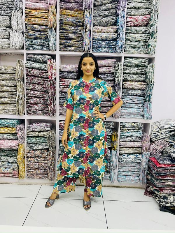 New reyon kurti with bottom kurti manufacturer