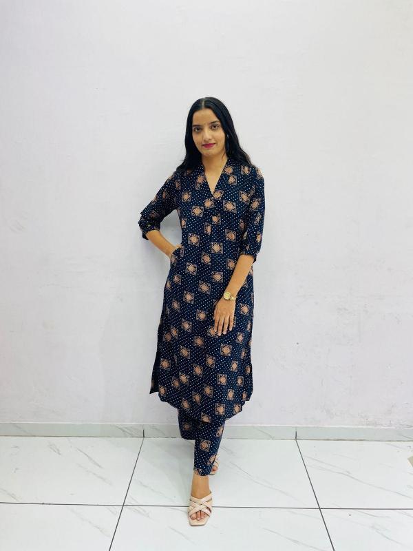 New reyon top with bottom kurti manufacturers