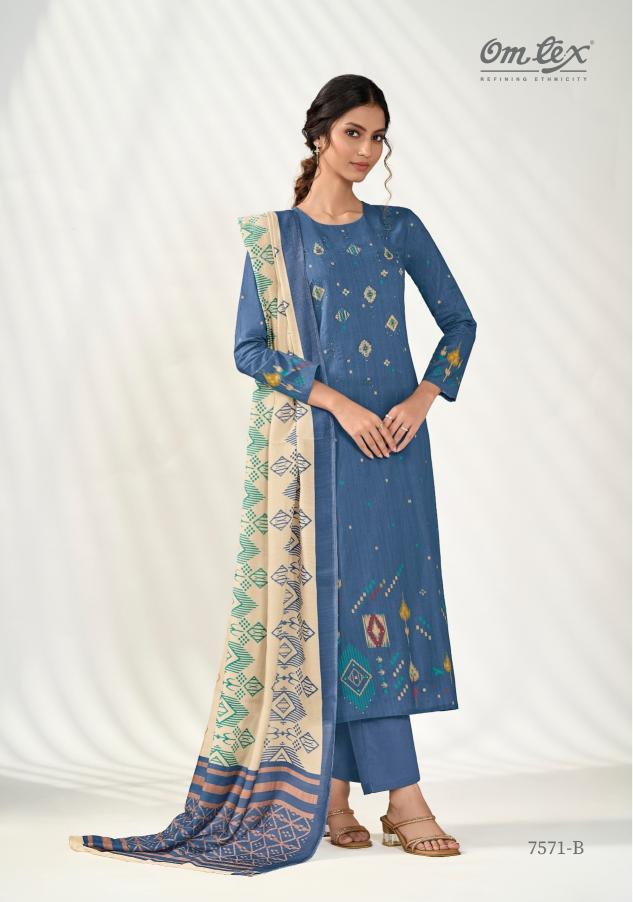 Omtex bold fashion digital print dress materials wholesale