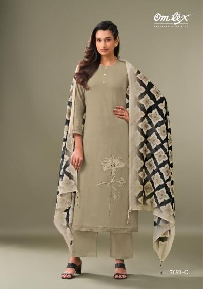 Omtex estiva lawn cotton dress materials wholesale