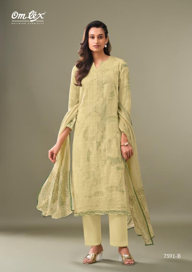 Omtex styluxe cotton checks digital print ahmedabad dress material wholesale market