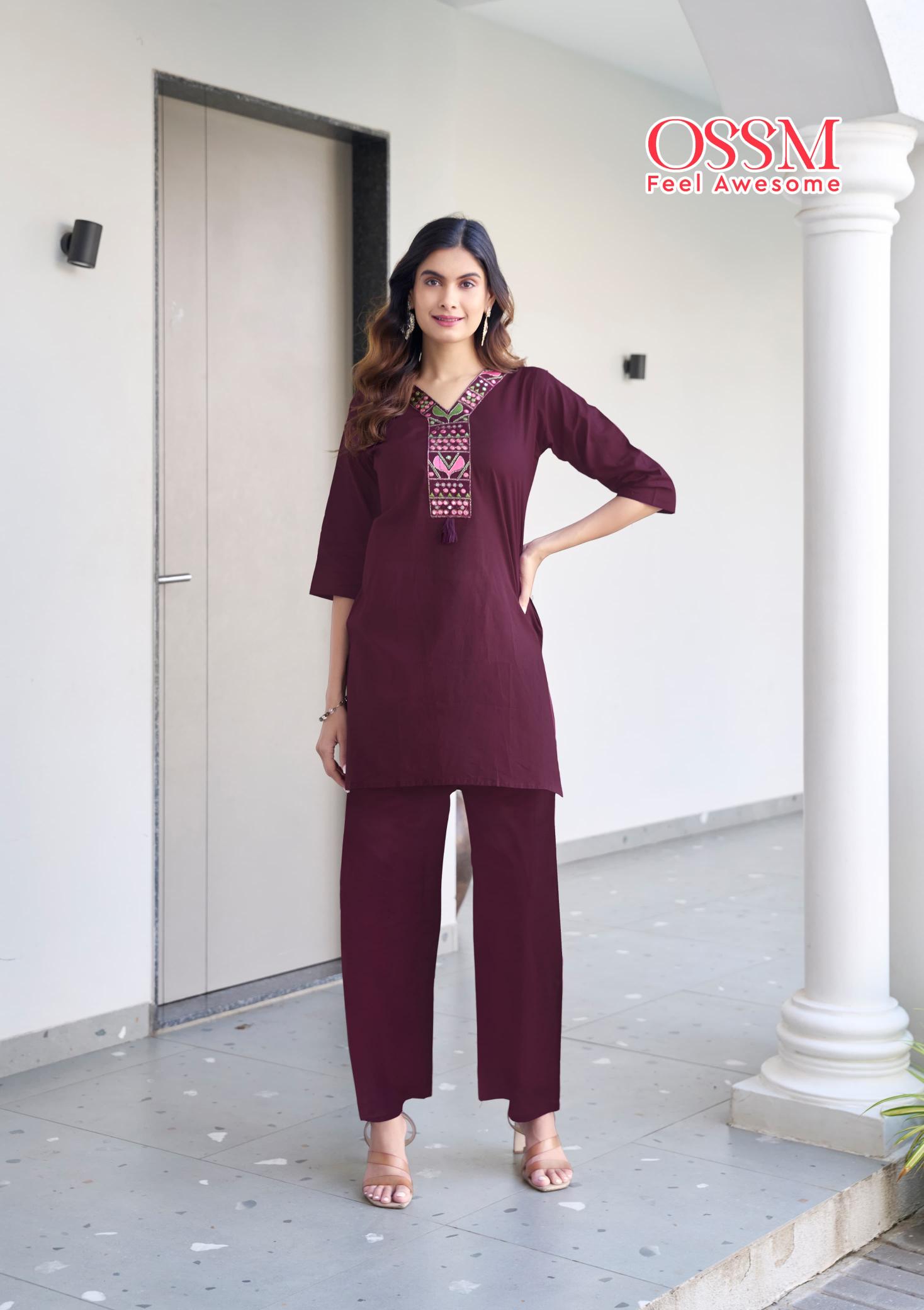 Ossm sara premium cotton coord set kurti manufacturers