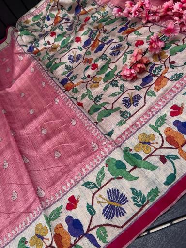 Paithani print pattern pallu Kalamkari surat sarees wholesale