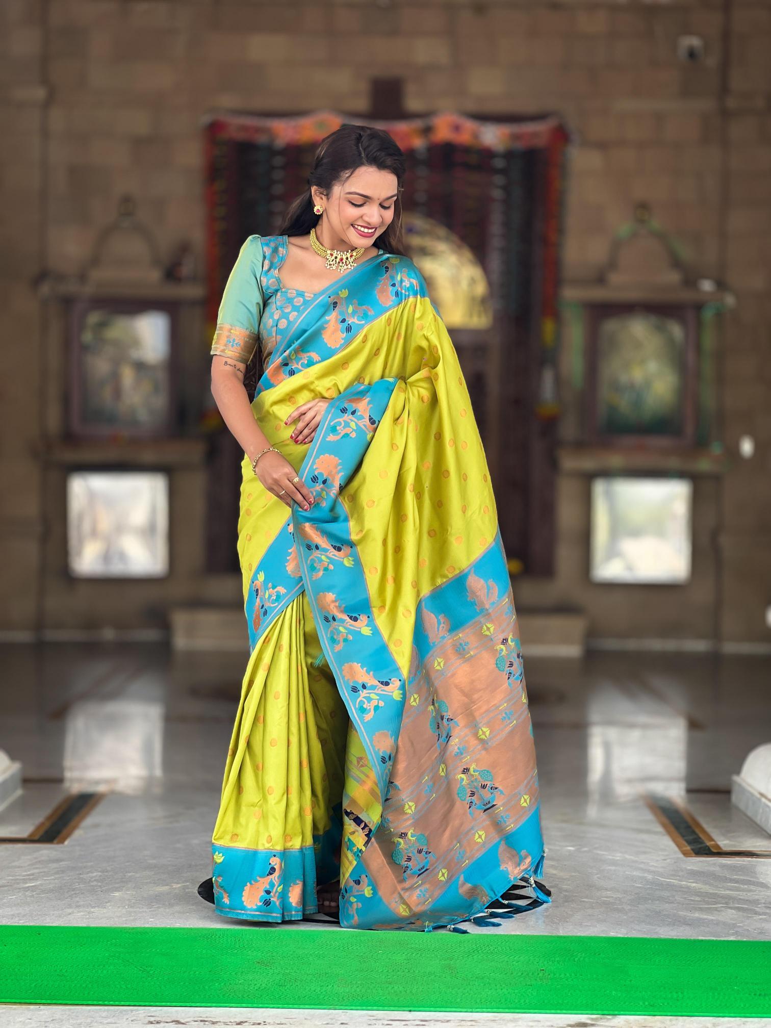 Paithani soft silk meenakari saree wholesalers in surat