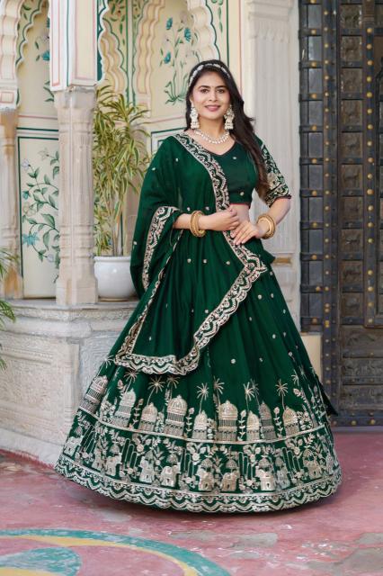 PALKHI Georgette Green Lehenga choli wholesale market