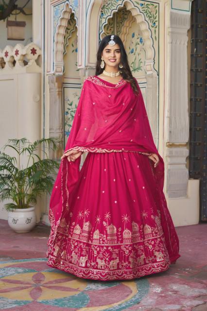 PALKHI Georgette Pink Wholesale lehenga choli suppliers