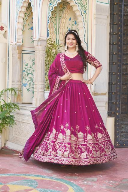PALKHI Georgette Purple Designer lehenga choli wholesale