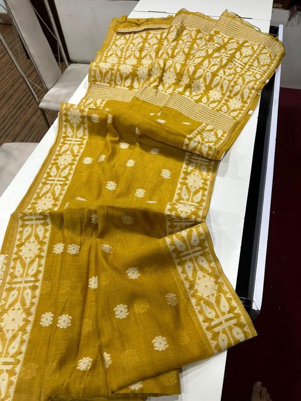 Premium soft muga cotton saree with blouse piece surat wholesale saree market