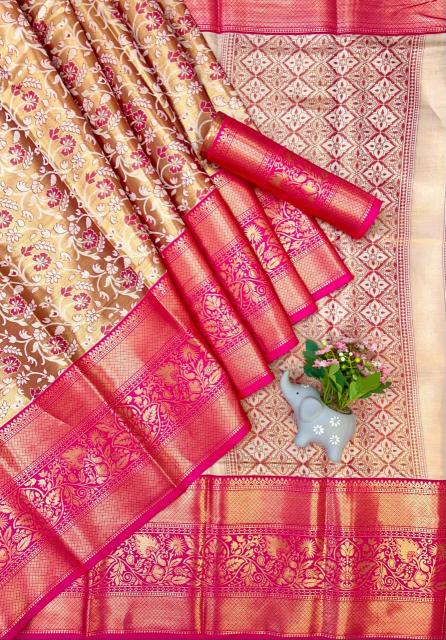 Priyamani vol-1 kanjivaram silk saree & pallu with contrast blouse surat saree wholesale