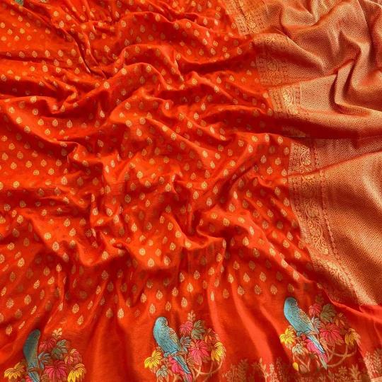 Pure crepe khadi silk saree & pallu with blouse wholesale sarees in surat with low price