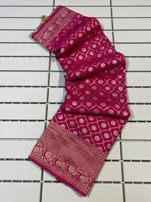 Pure khadi georgette silk saree with running blouse wholesale saree online