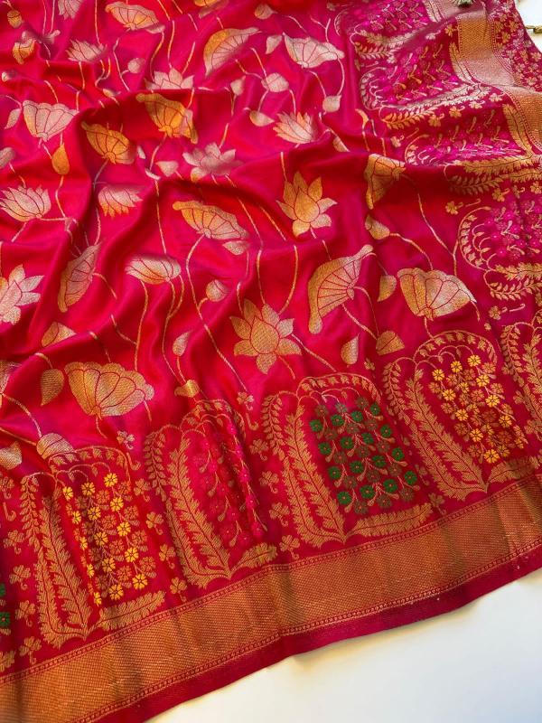Pure soft russian silk surat saree market with blouse