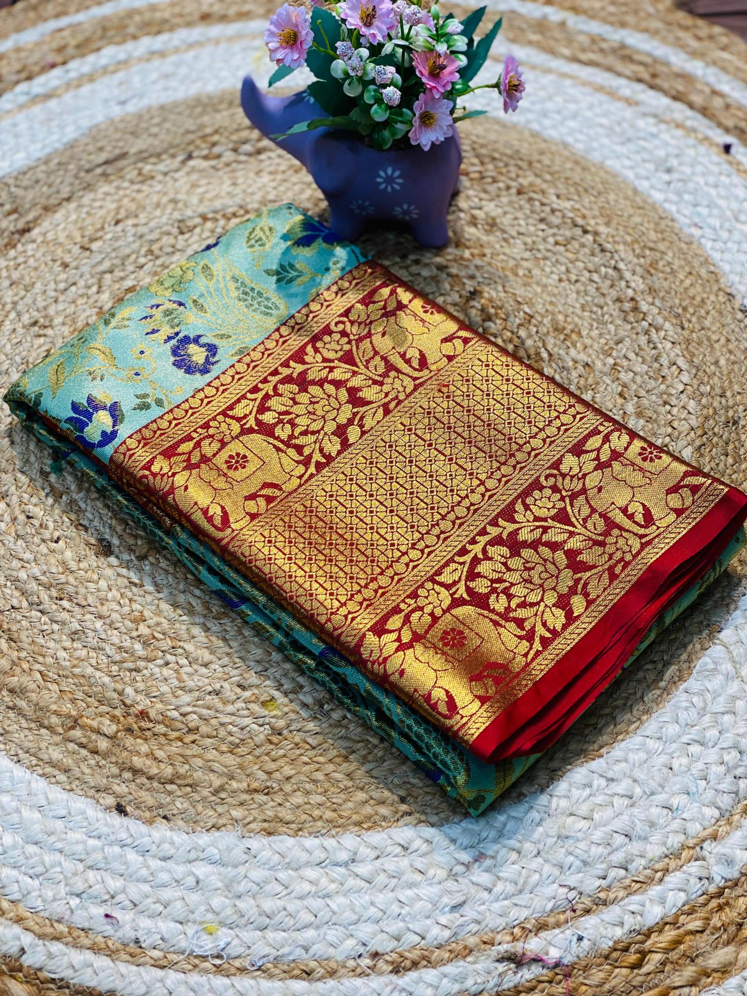 Pushpa-vol-7 kanjivaram semi silk unique colours combination surat sarees wholesale market