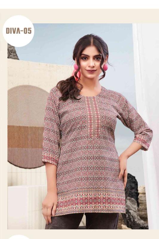 Rangmaya diva bombay fabrics short top branded kurtis manufacturers in india