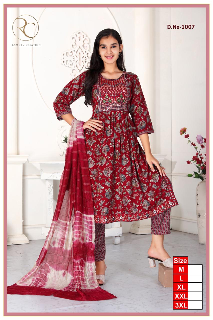 Rc mannat vol 53 naira cut top bottom dupatta best kurti manufacturer in india