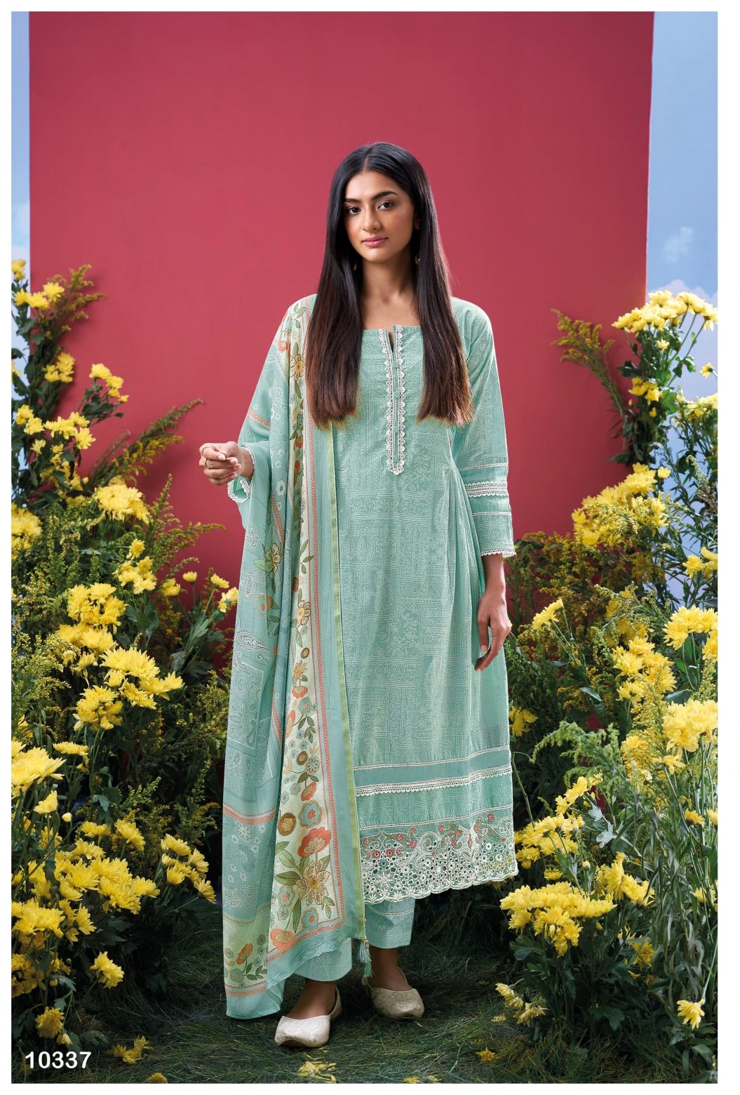 Reyna unika cotton lawn block print wholesale dress material market in ahmedabad