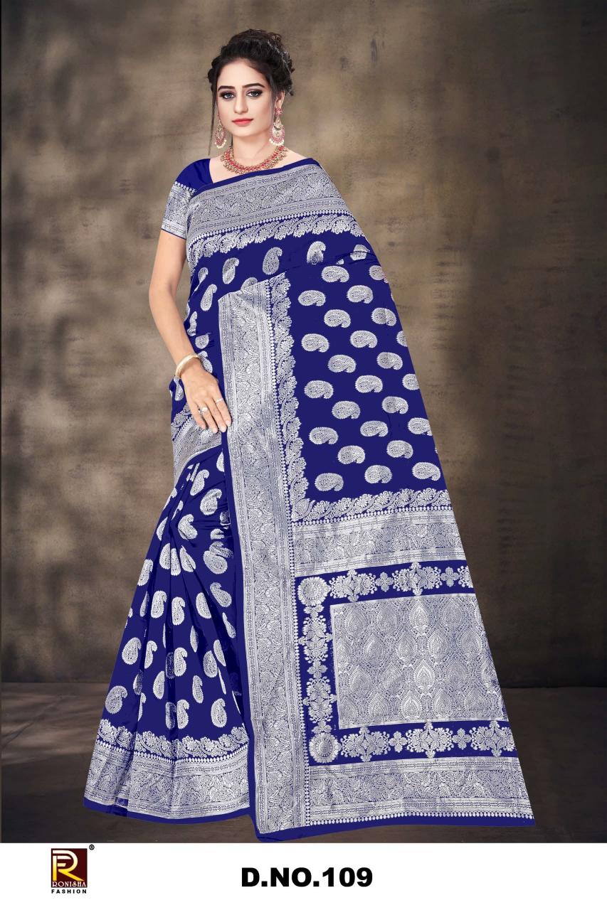 Ronisha fashion 109 banarasi wholesale sarees online cash on delivery