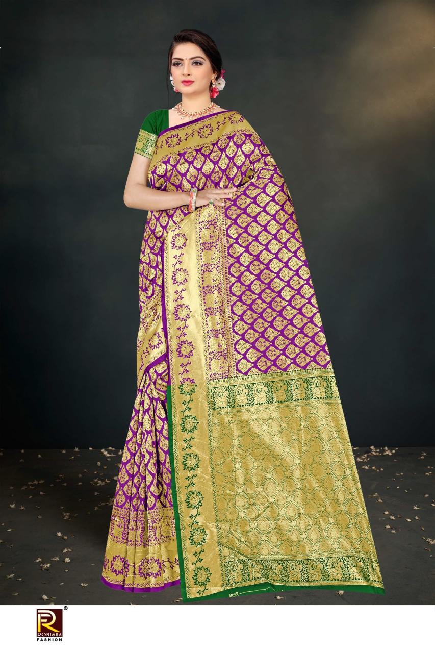 Ronisha fashion banarasi d.no-121 saree wholesale market surat