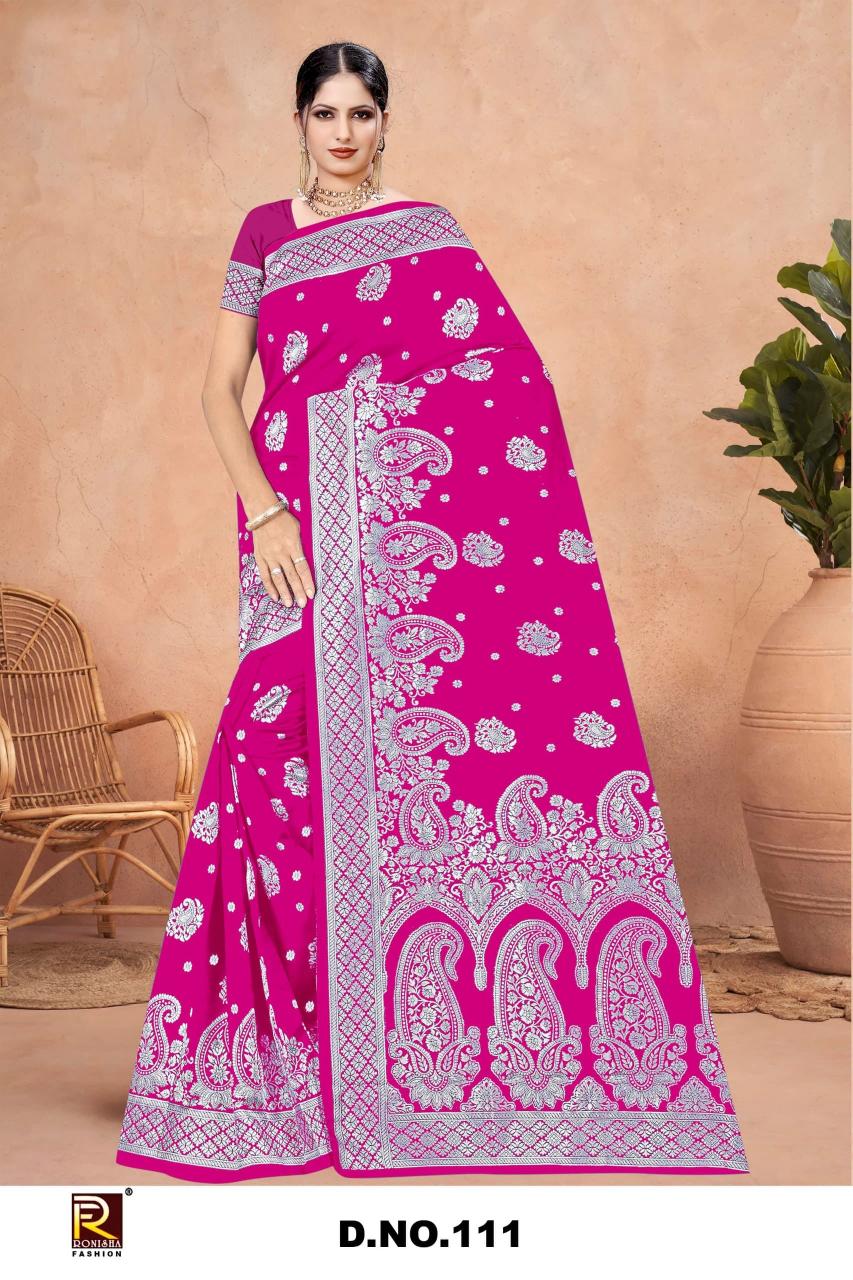 Ronisha fashion d.no.111 banarasi surat saree market