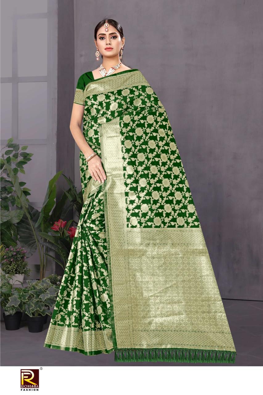 Ronisha fashion gajal banarasi heavy saree wholesalers in surat