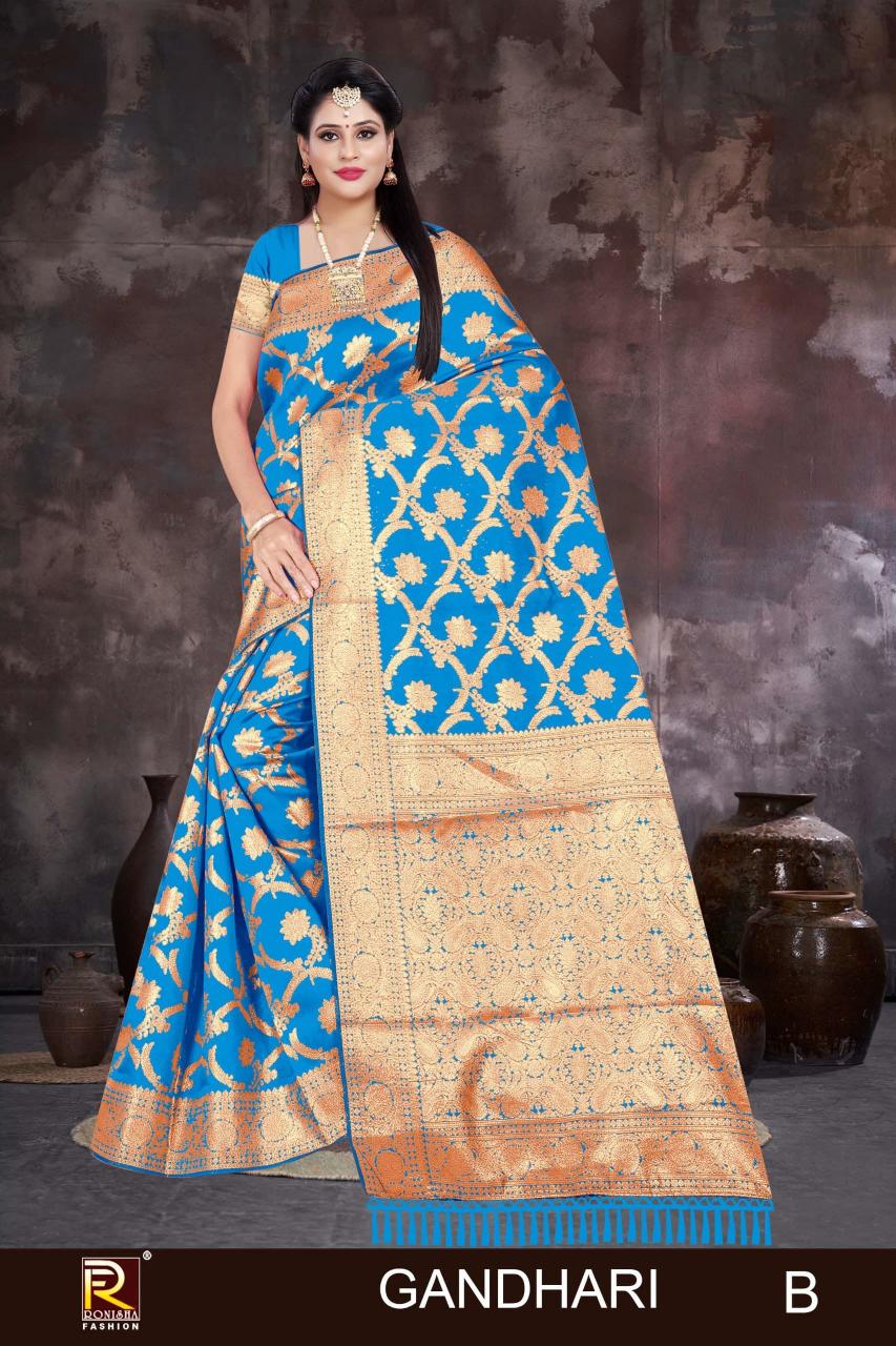 Ronisha fashion gandhari banarasi wholesale saree online