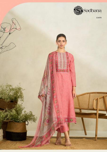 Sadhana fashion raabta lawn cotton dress material wholesale market