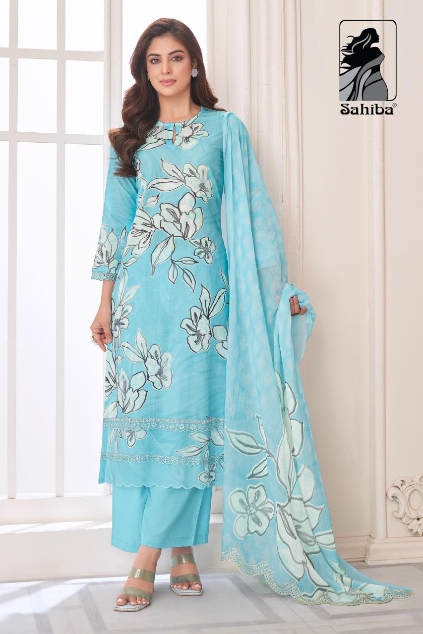 Sahiba nainika digital print wholesale cotton dress material in ahmedabad