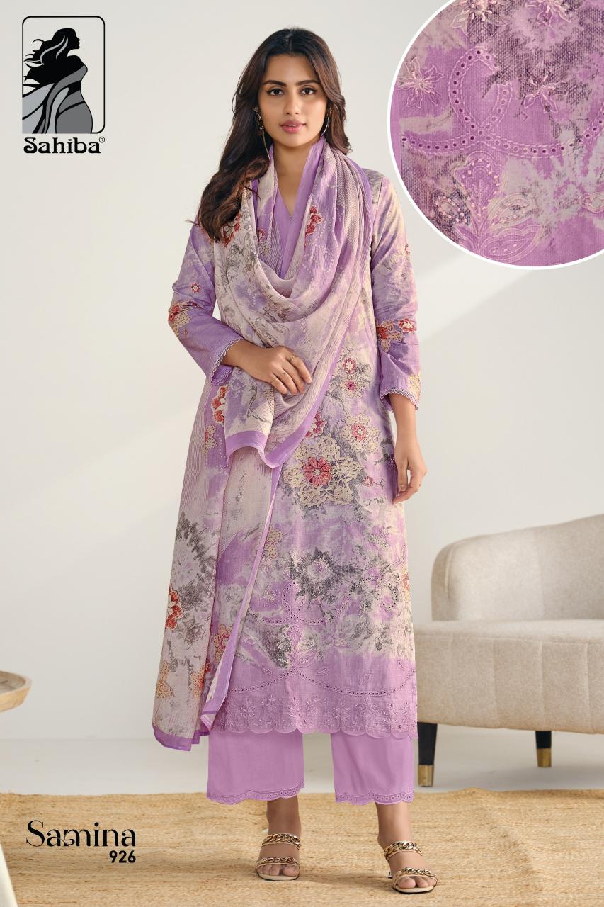 Sahiba samina cotton digital print dress materials wholesale
