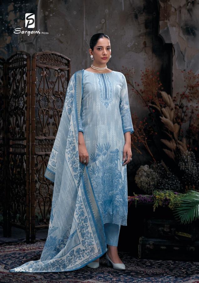 Sargam tashi lilen digital prints pure cotton dress materials wholesale