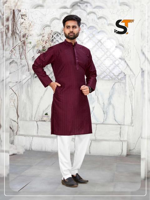 Shadi vol 4 mens wear beautiful collor and tie kurta set manufacturer