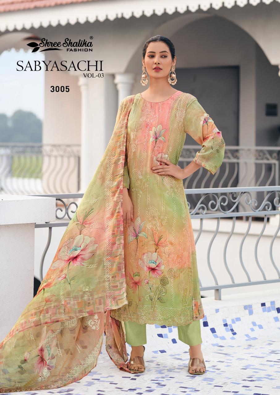 Shree salika sabyasachi vol 3 georgette digital print pranjul dress material wholesale price