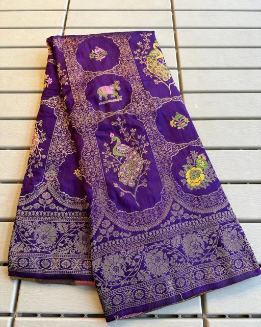 Soft banarasi matka kanchipuram silk saree & zari pallu with blouse surat wholesale saree market