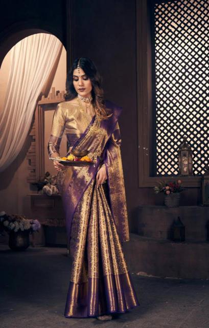 Sravanti-vol-10 kanjivaram silk sarees with contrast pallu & blouse surat sarees wholesale