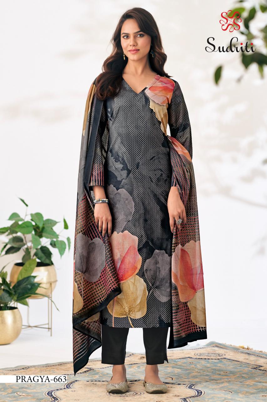 Sudriti pragya cotton lawn digital print surat wholesale market dress materials