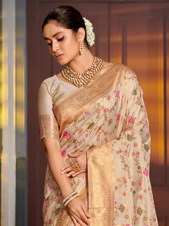 SWARNIKA by astita fancy designer BANARASI SILK fabric saree wholesale with Fancy latkan 