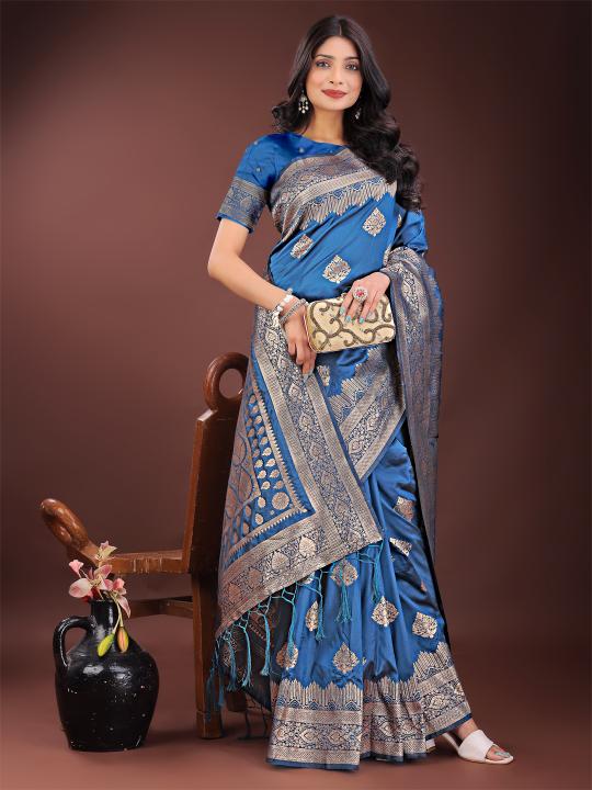 TANA BANA by astita fancy designer silk fabric saree wholesale with latkan 