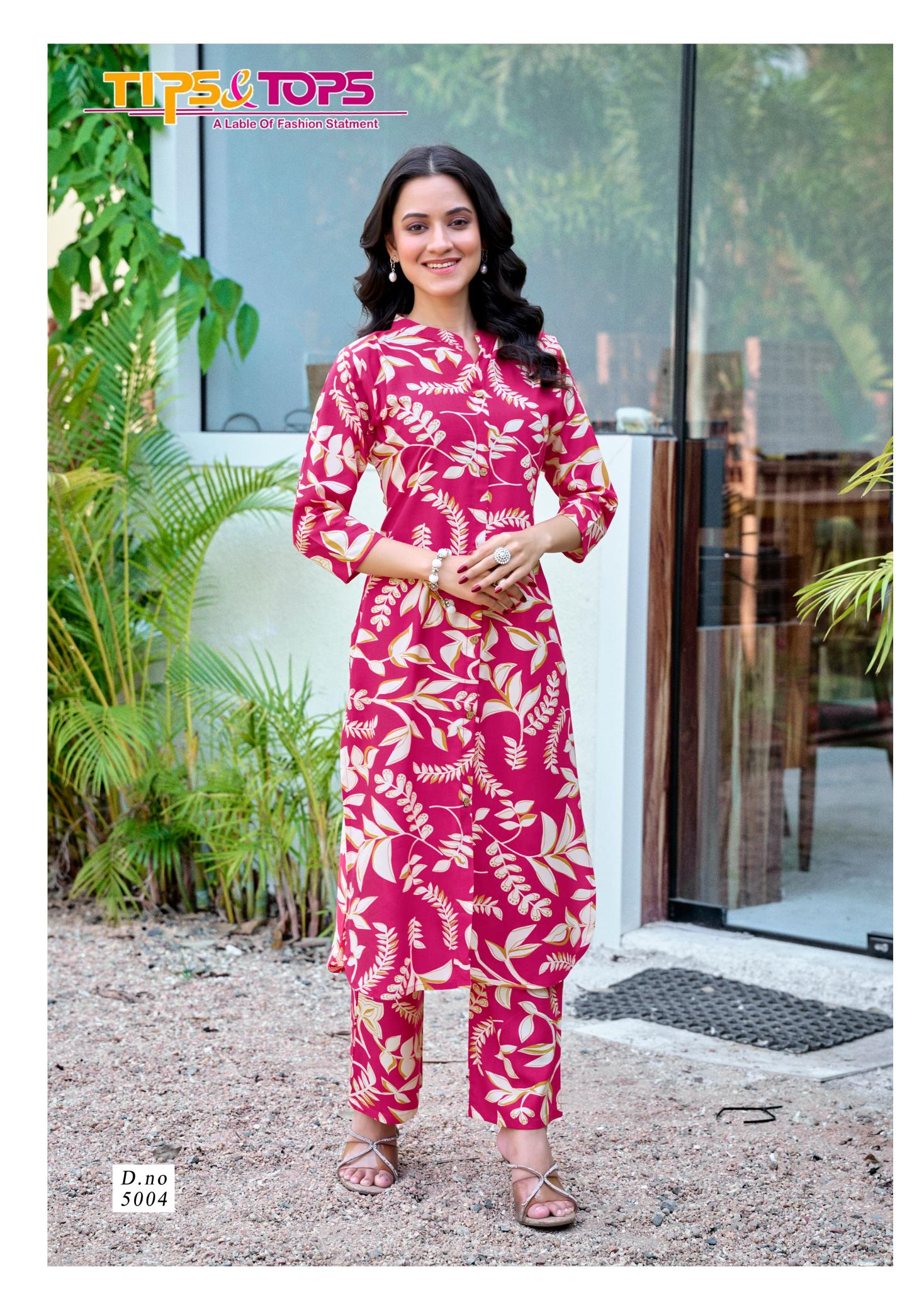Tips & tops cinderella vol 5 reyon print coord set kurtis manufacturer