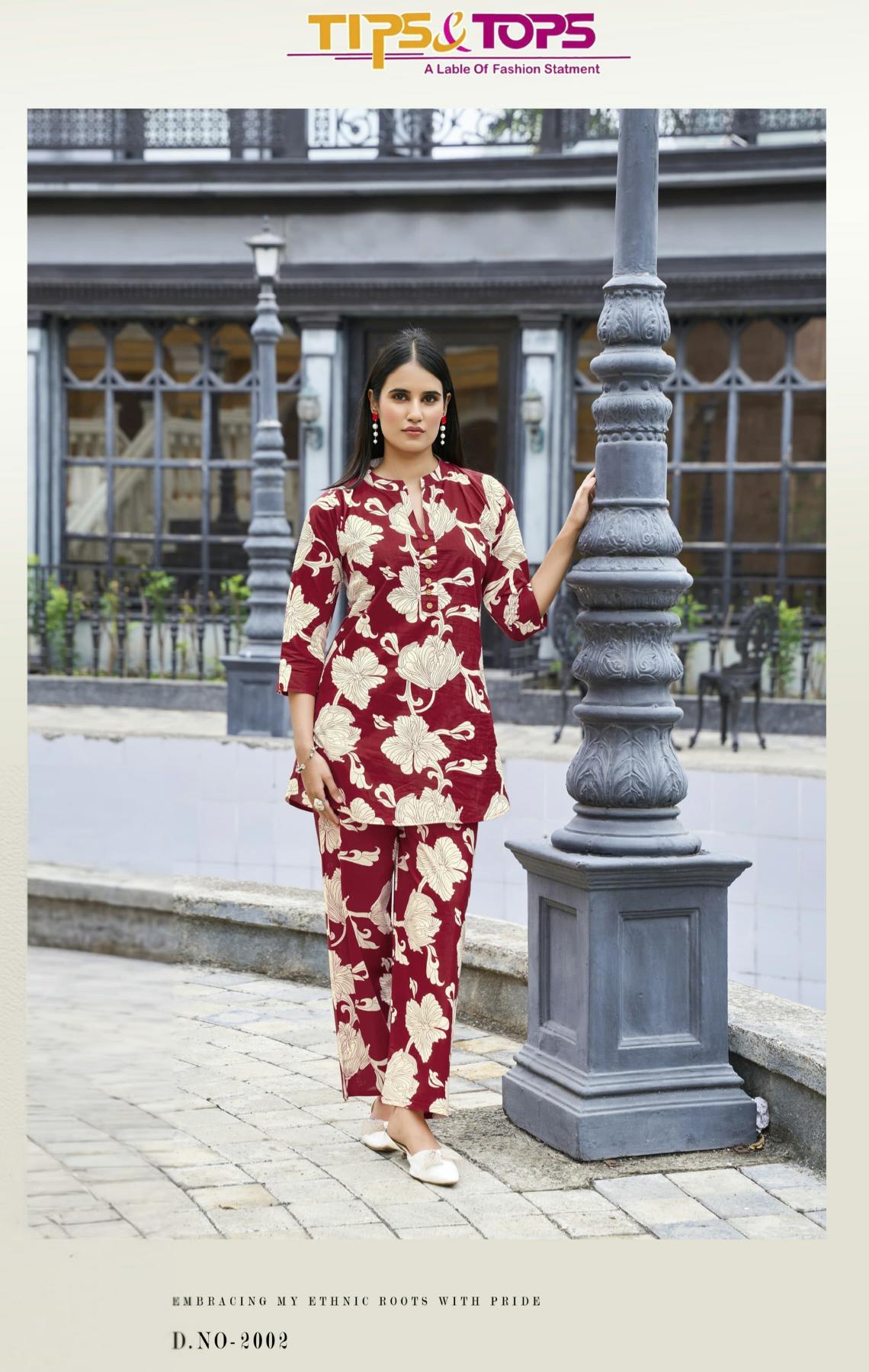 Tips & tops cotton trends vol 2 coord set cotton print kurtis manufacturers in india