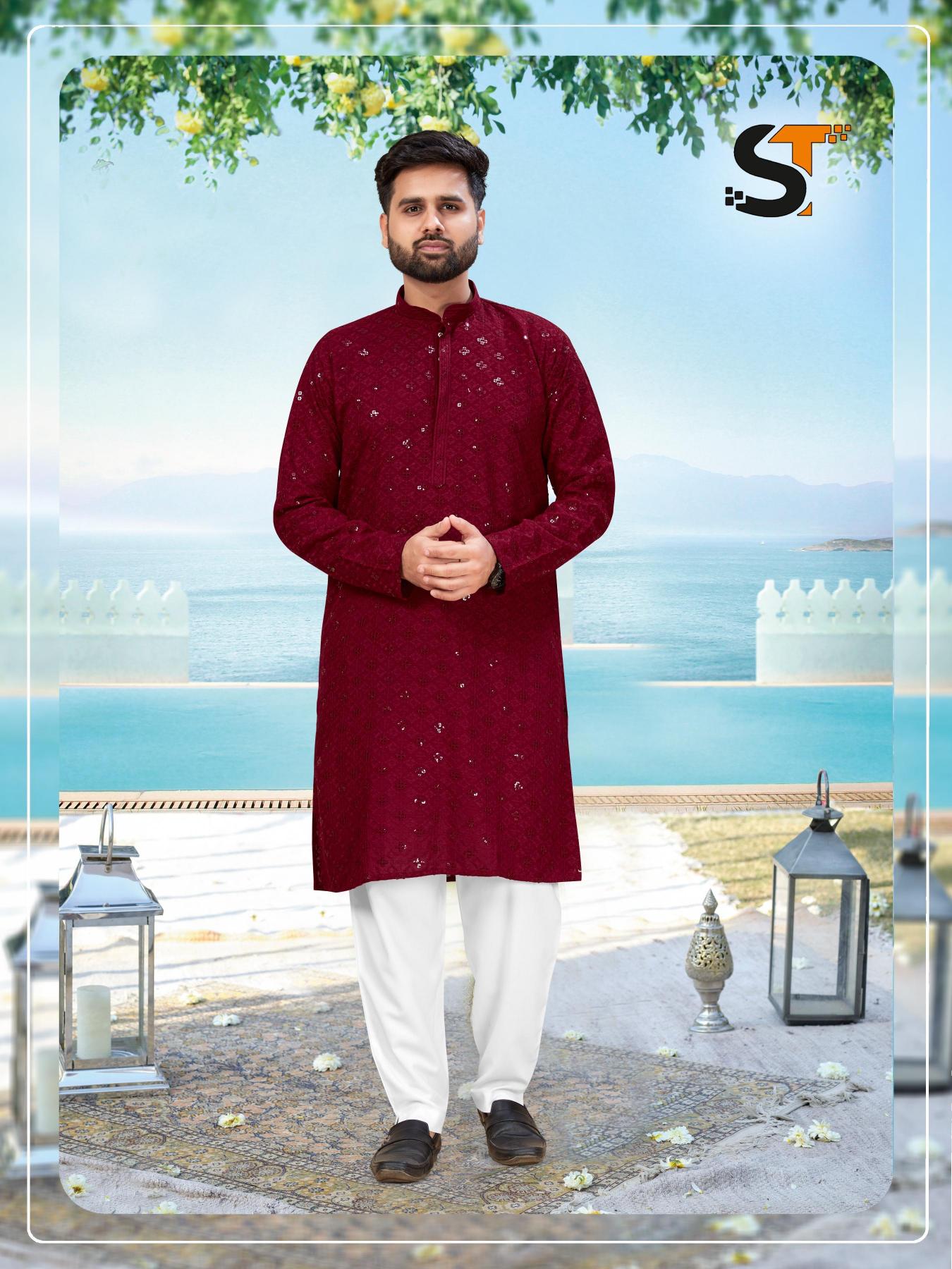 Traditional kurta with pyzama for mans manufacture in india 