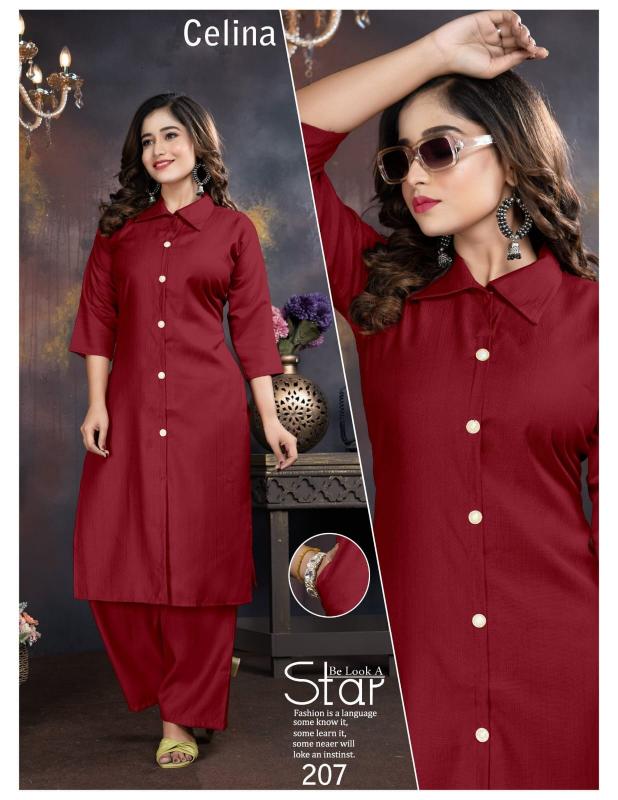 Trendy celina vol 2 vertican plain coord set kurti for women manufacturer